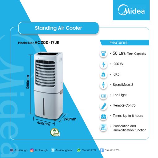 MIDEA-50LTR-AIR-COOLER-AC200-17JR - Image 2