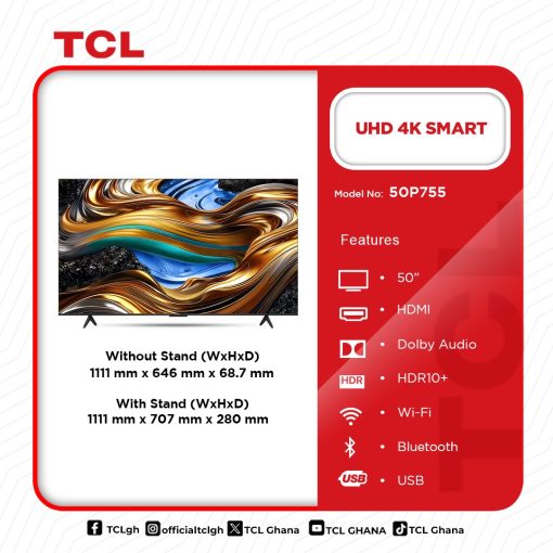 TCL-UHD-4K-SMART-ANDROID-TV-50”50P755 - Image 2