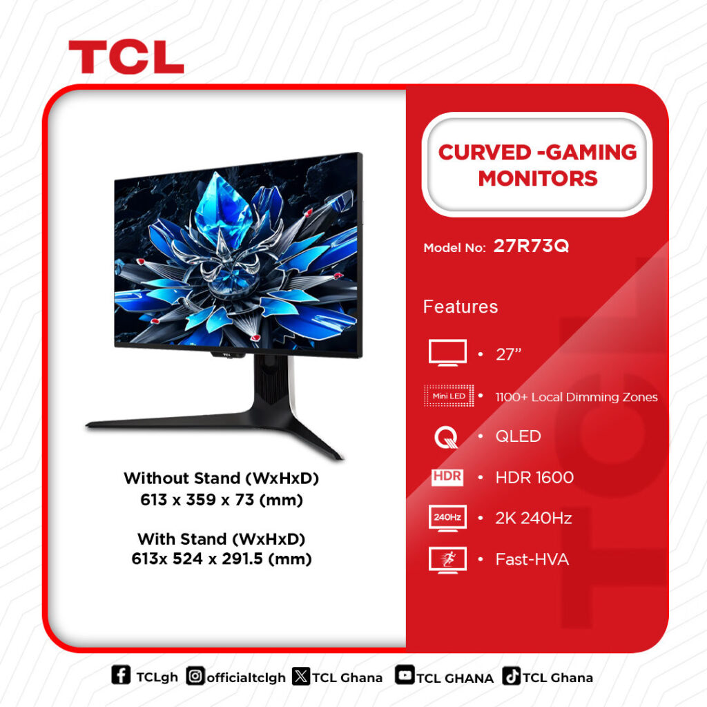 TCL 27″ Curved Gaming Monitor 27R73Q - Image 3