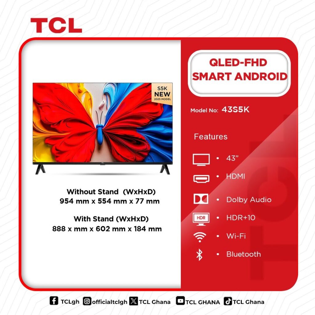 TCL QLED FHD Smart Android Television 43S5K - Image 2