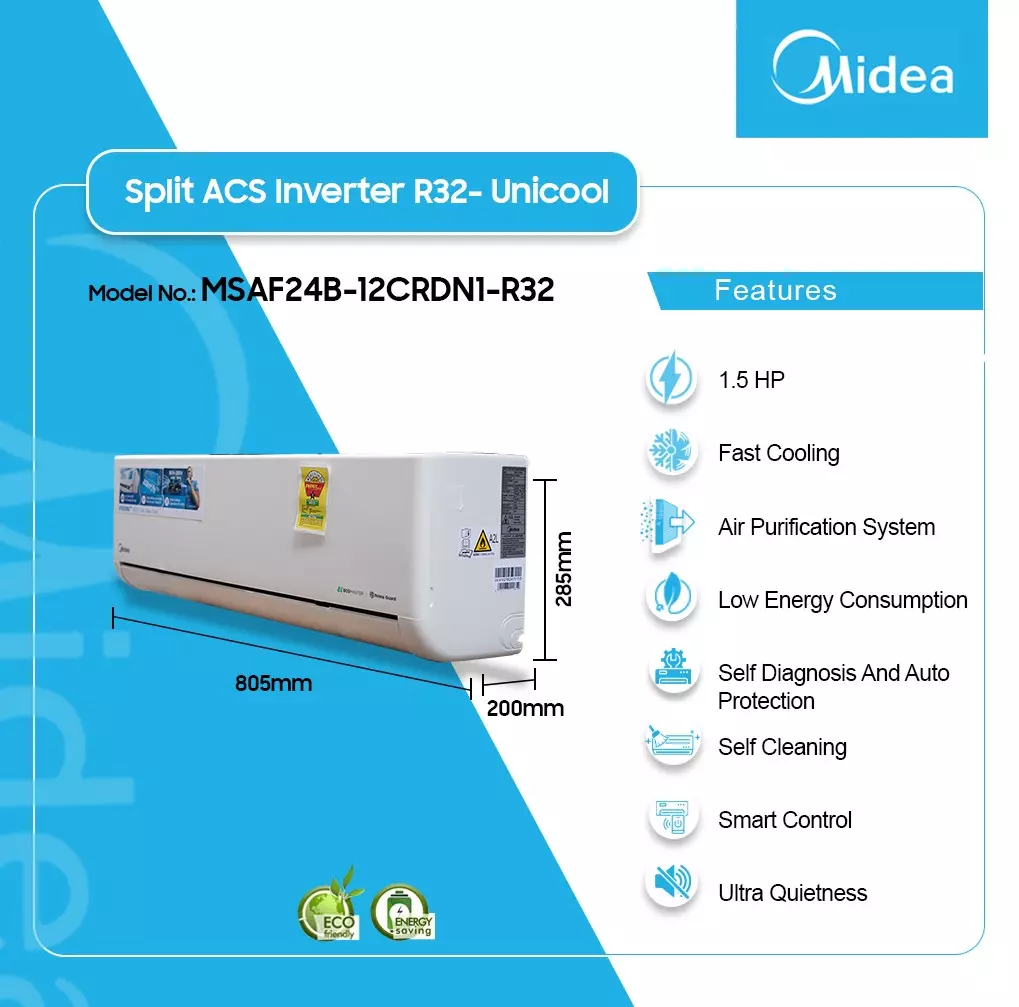 Midea Unicool Inverter Air Condition MSAF24B-12CRDN1-R32 - Image 2