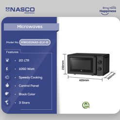 Nasco 20L Solo Microwave MWO20NAS-2LV-B - Image 3