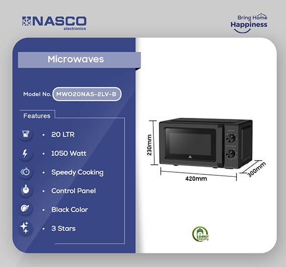 Nasco 20L Solo Microwave MWO20NAS-2LV-B - Image 3